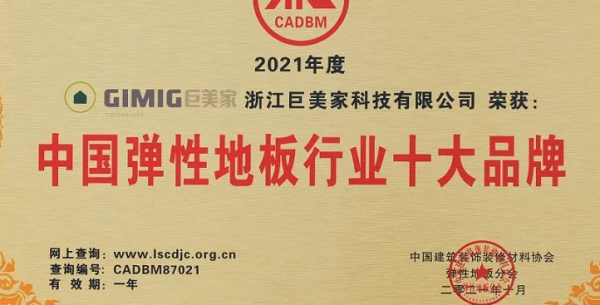 BETVLCTOR伟德入口五获“中国弹性地板行业十大品牌”、蝉联“大国工匠奖”